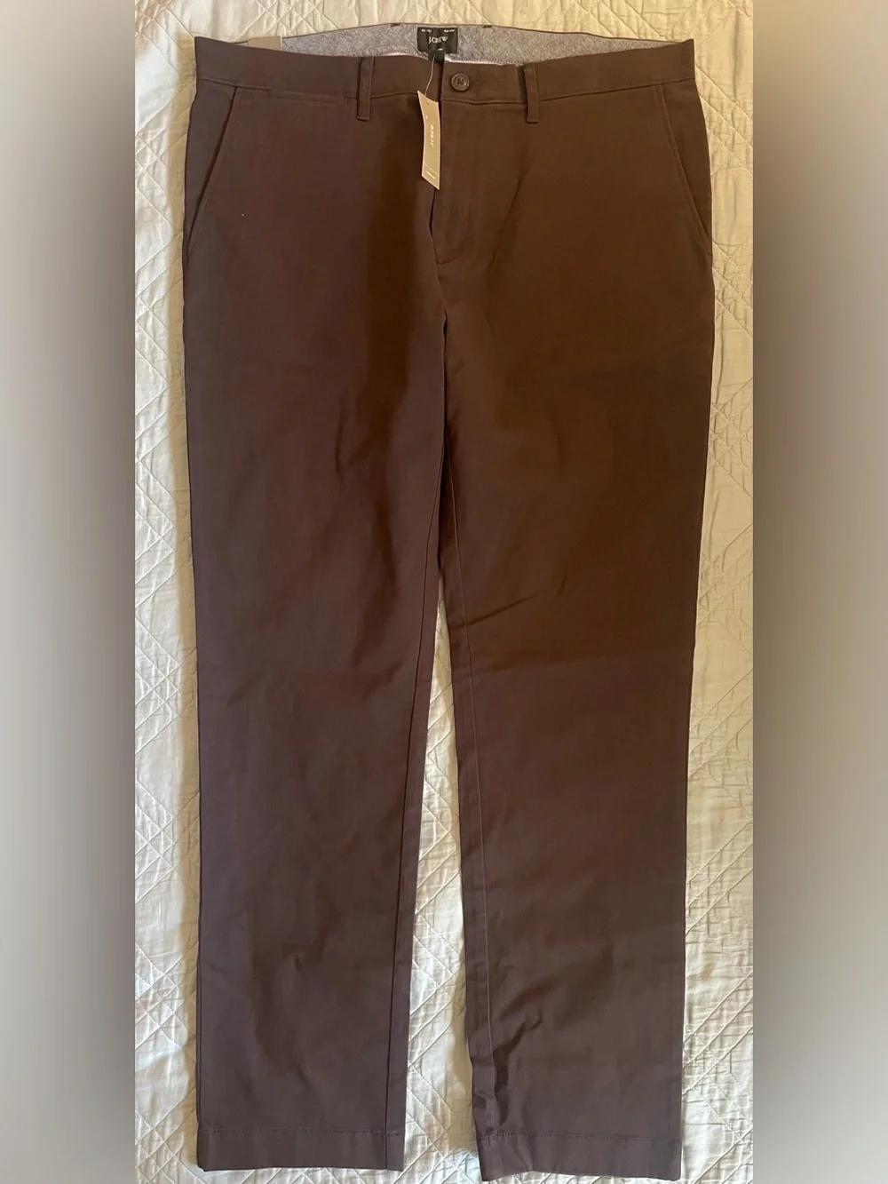 J. CREW 484 Slim-fit stretch chino pant in Inky Mocha Size 35/32 NWT $98 AR885